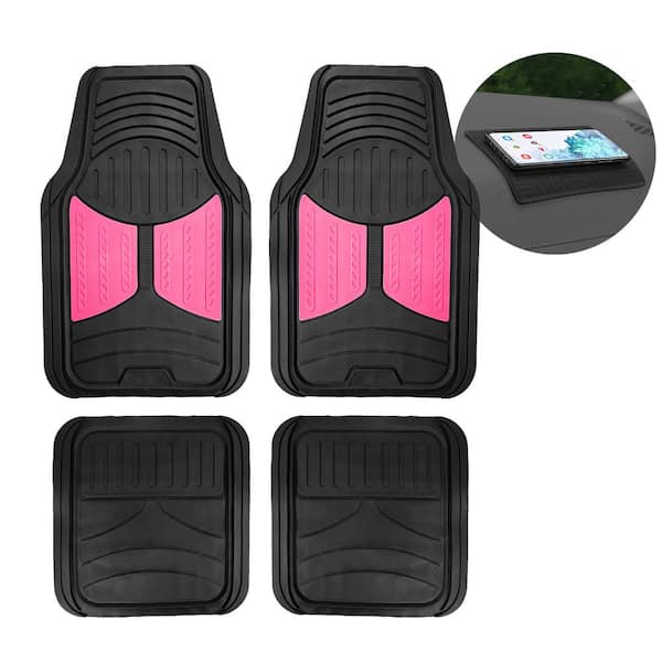 FH Group Pink Trimmable Liners Monster Eye Car Floor Mats - Universal Fit for Cars, SUVs, Vans and Trucks - Full Set