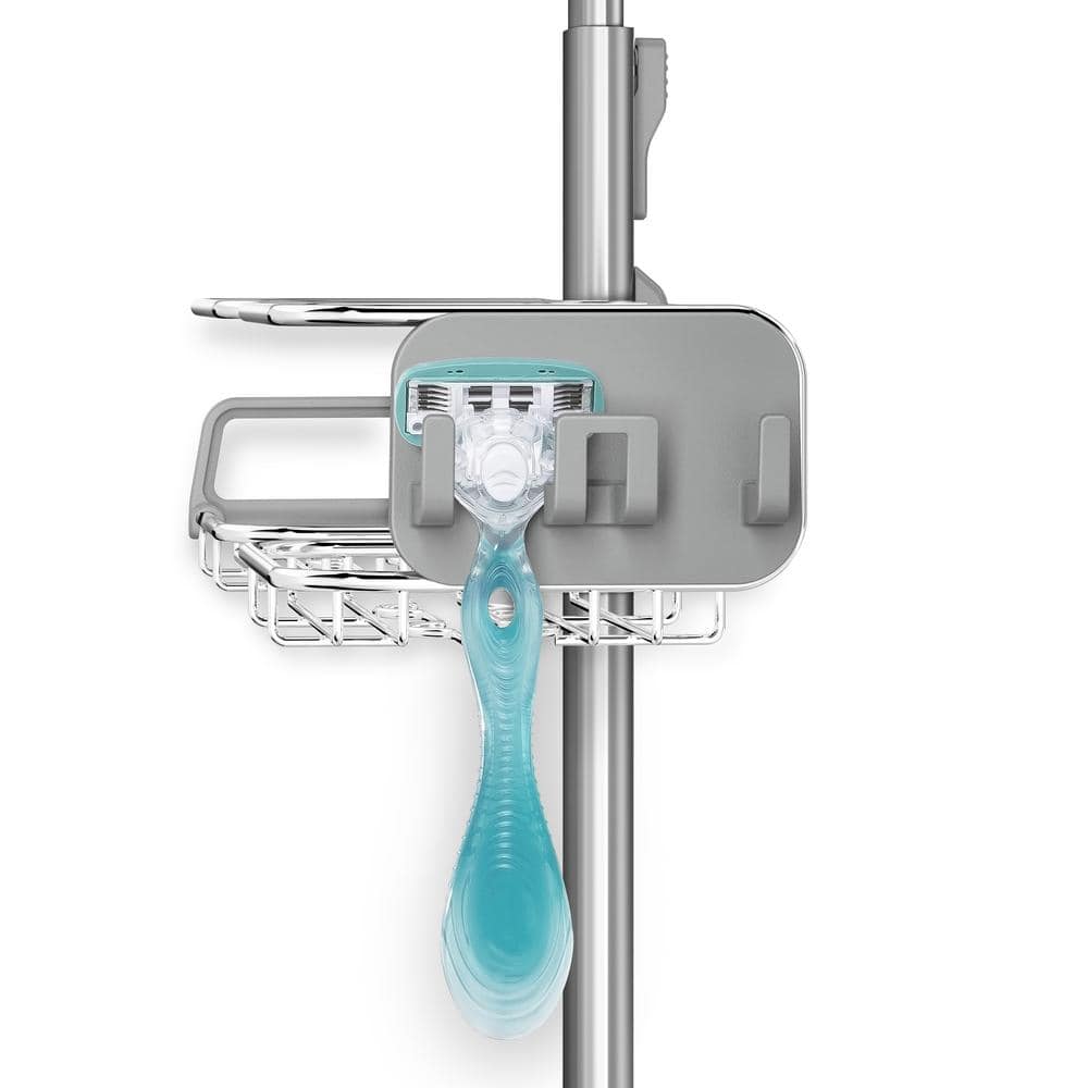 XL Stainless Steel Adjustable Shower Caddy with Suction Mount