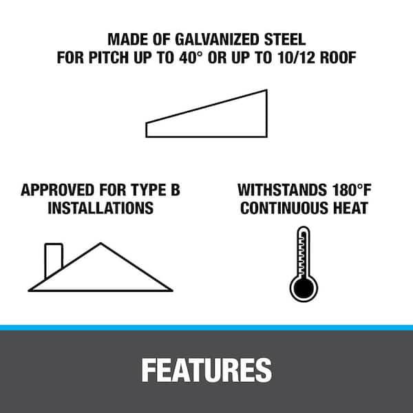 Oatey No-Calk 9-1/4 in. x 13 in. Galvanized Steel Vent Pipe