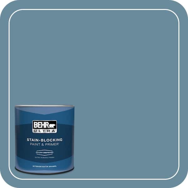 BEHR ULTRA 1 qt. #550F-5 Winter Lake Extra Durable Satin Enamel Interior Paint & Primer