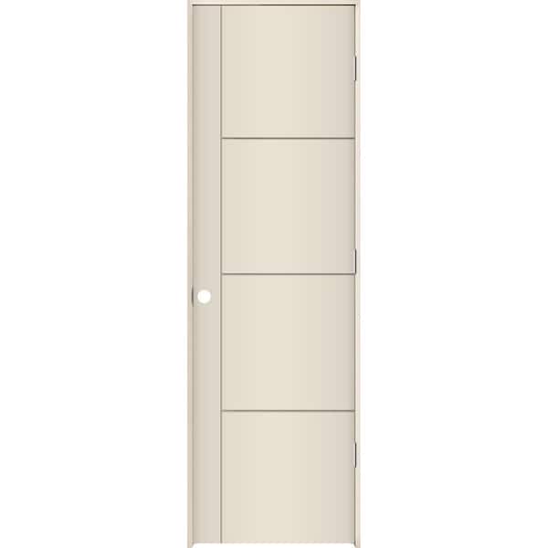JELD-WEN 24 in. x 80 in. Left-Hand Solid Core Primed Composite Single Prehung Interior Door
