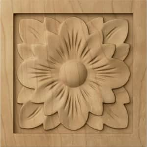 5/8 in. x 3 in. x 3 in. Unfinished Wood Maple Small Dogwood Flower Rosette