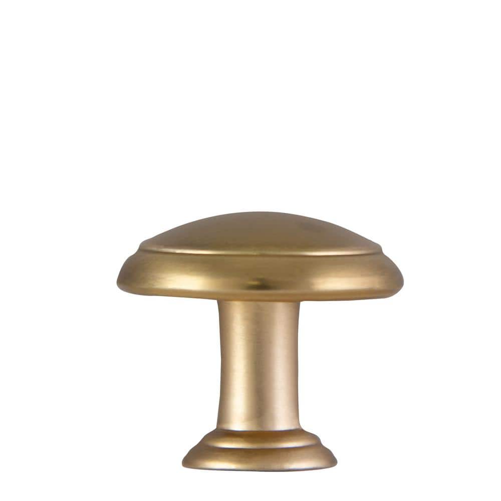 Satin Gold Round Modern Cabinet Knob Set with Mounting Hardware