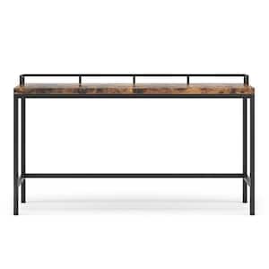 Elson 70.9 in. Rustic Brown Rectangle Wood Console Table Sofa Table Entryway Table Bar Table with Removable Fence
