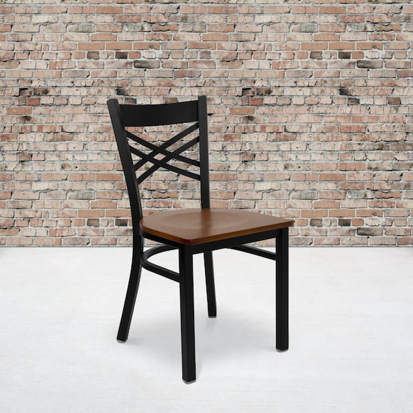 Flash Furniture Hercules Series Black X Back Metal Restaurant