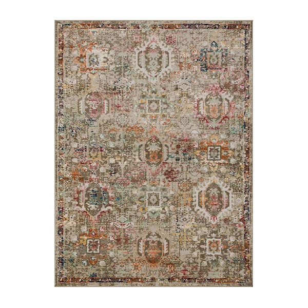 Medallion Tan 5 ft. 3 in. x 7 ft. Indoor Area Rug