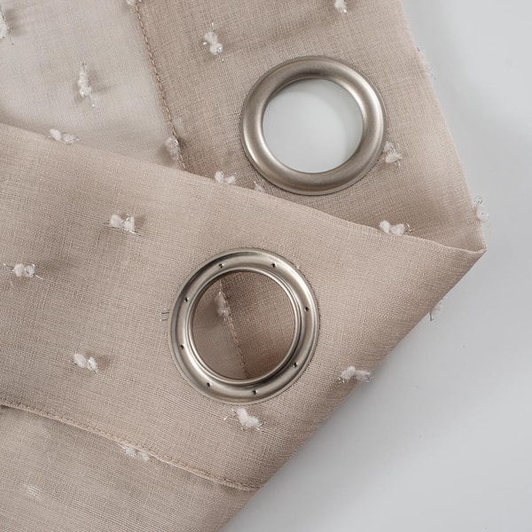 Dainty Home - Ribbons Embellished Lurex Linen 76" x 96" Window Curtain