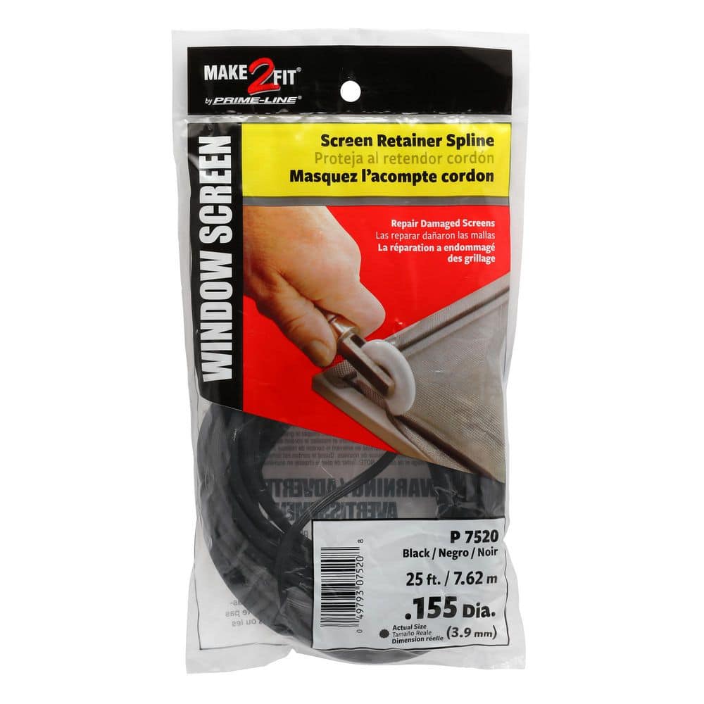 Vinyl Screen Retainer Prime-Line Screen Retainer Spline 0.175 In. Black Vinyl - 500 Ft Roll For Window Screens Window Screen Repair Spline - View #11