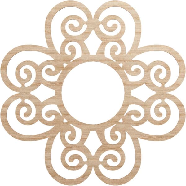 0.375 in. x 38 in. x 38 in. Wood Medallion Moulding