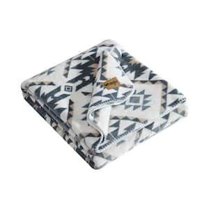 Dakota Ivory/Grey Flannel Reversible 60 x 70 Throw Blanket