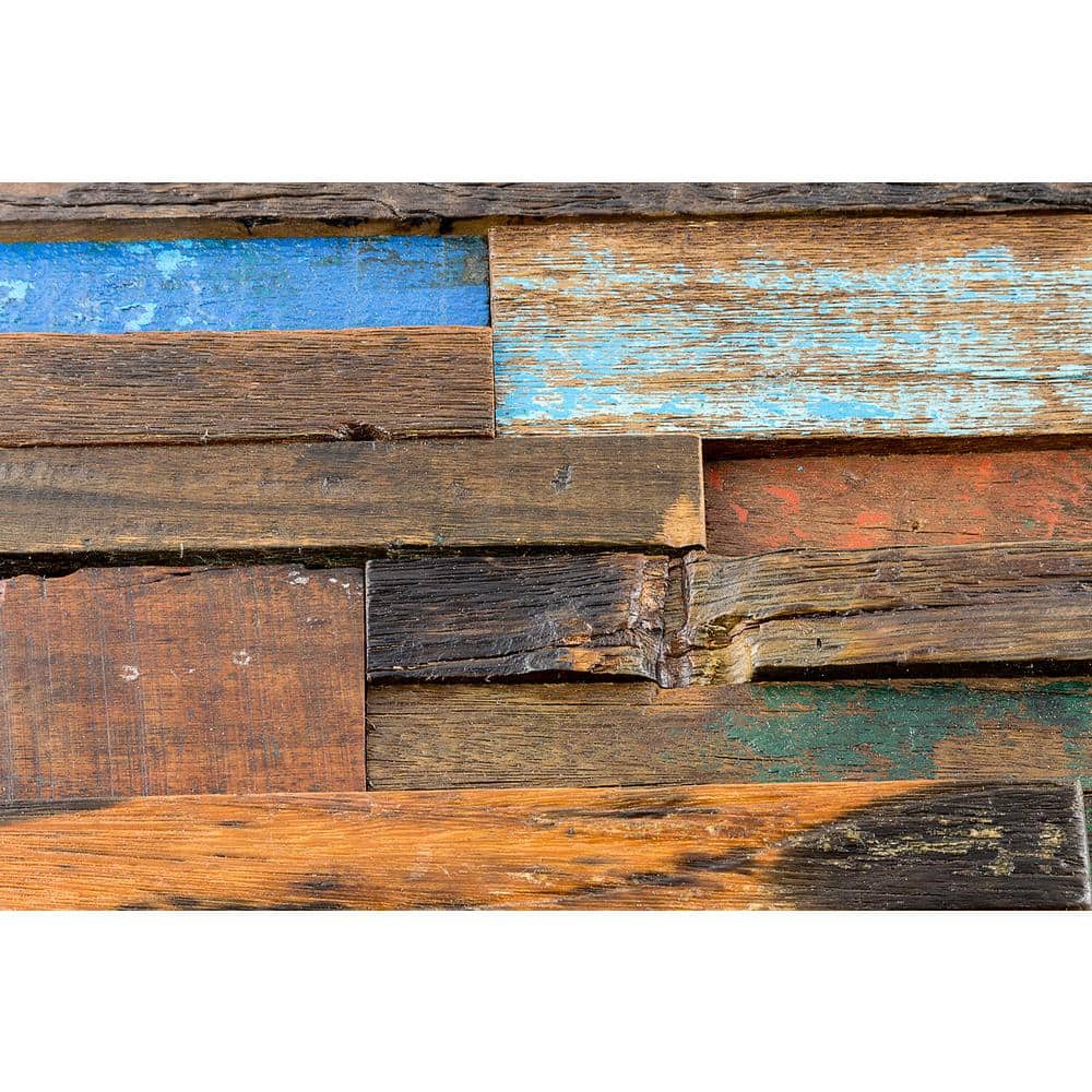 Castaway Multicolor Reclaimed Wood Mosaic Wall Tile
