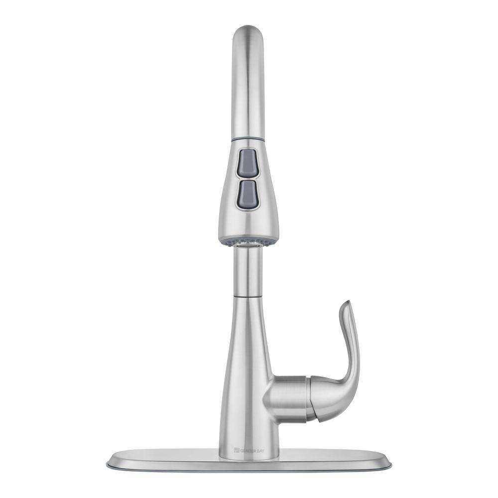 Stainless Steel Single-Handle Pull-Down Kitchen Faucet with Spray