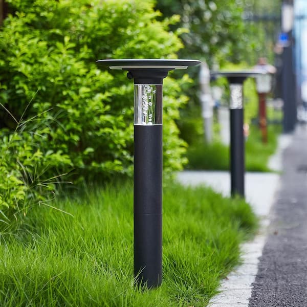 FIRHOT Black Solar Integrated LED Weather Resistant Path Light (1-Pack)