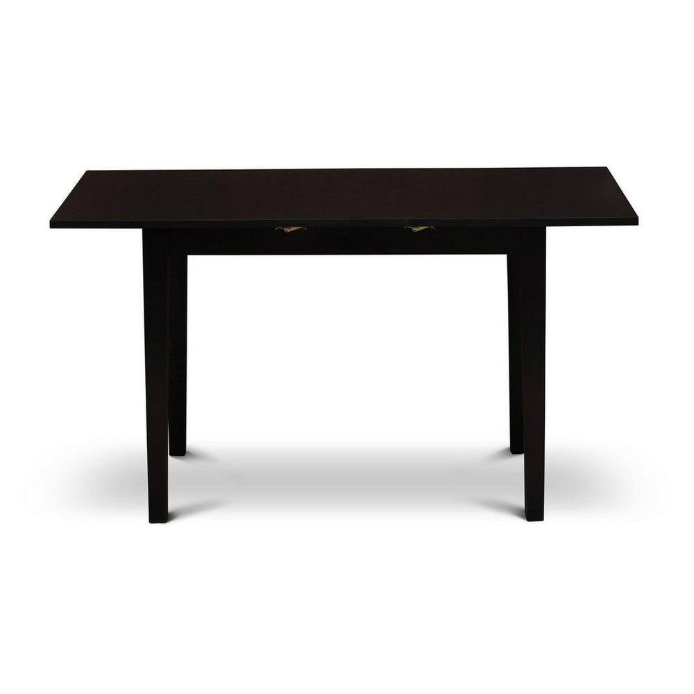 Nova Black Rectangular Dining Set with Linen Fabric Chairs