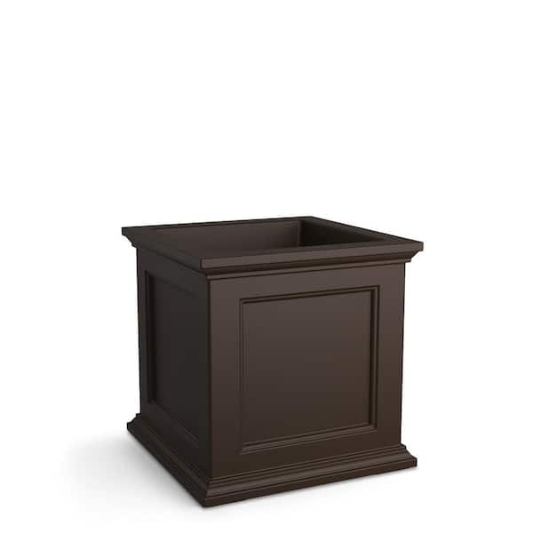 Fairfield 20 in. Square Self-Watering Espresso Polyethylene Planter