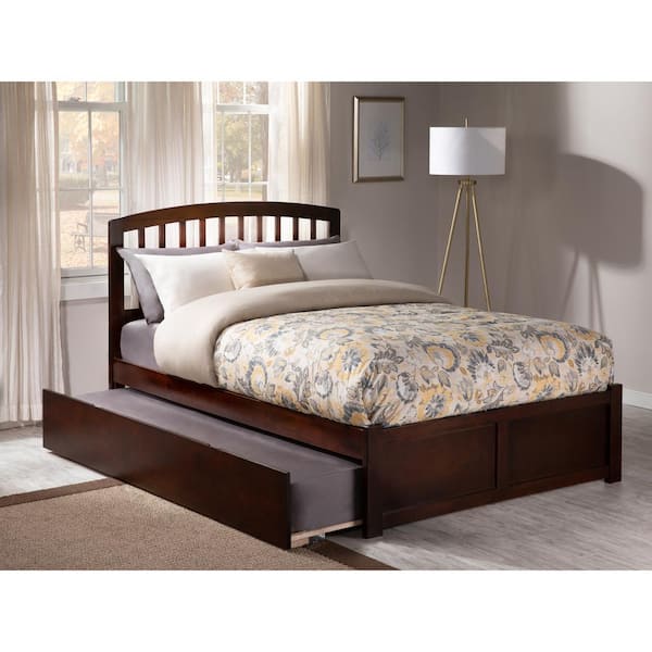 AFI Richmond Walnut Queen Bed with Footboard and Twin Extra Long Trundle