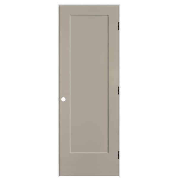 Masonite 28 in. x 80 in. 1-Panel Lincoln Park Left-Hand Solid Core Smoked Tan Molded Composite Single Prehung Interior Door