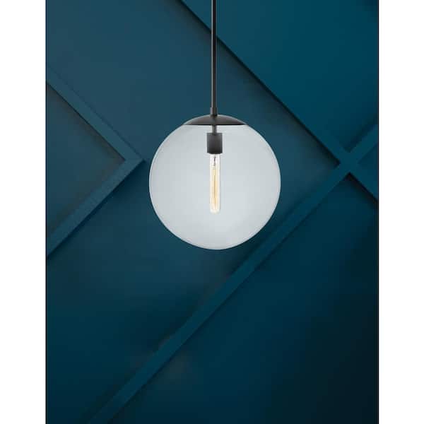 HINKLEY Warby 1-Light Black Globe Pendant Light