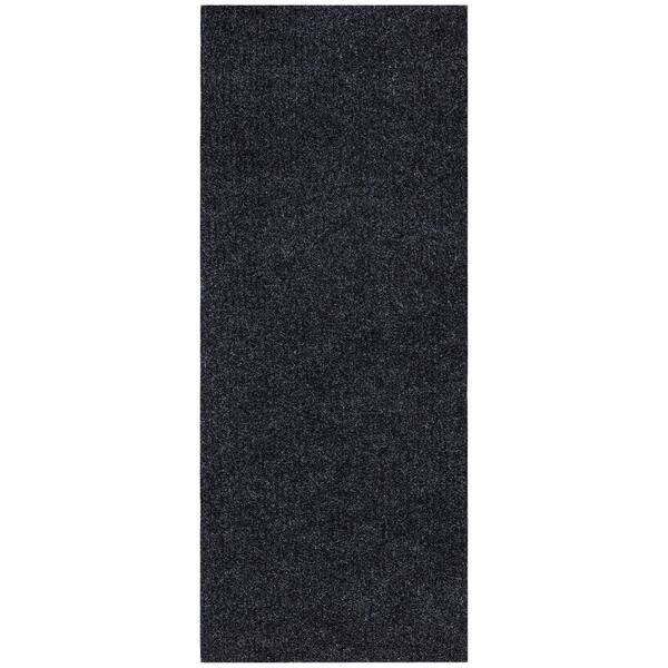 Ottomanson Utility Collection Waterproof Non-Slip Rubberback Solid 3x10 Indoor/Outdoor Runner Rug,2 ft. 7 in. X9 ft. 10 in.,Black