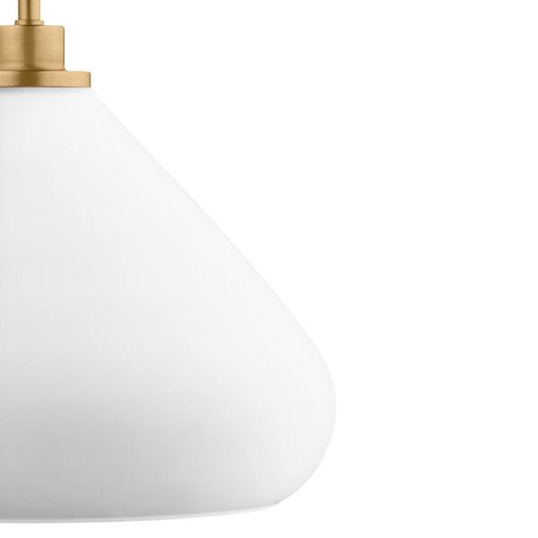 Hampton Bay Cranchester 1-Light Satin Brass Pendant Light