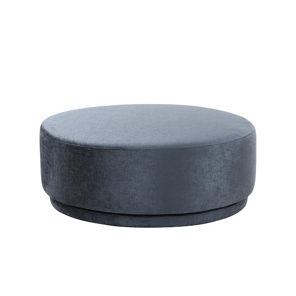 Cielo Fabric Blue Ottoman