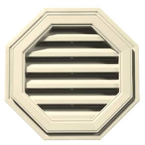 18 in. x 18 in. Octagon Beige/Bisque Plastic Built-in Screen Gable Louver Vent