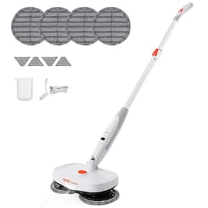 Cordless Electric Mop with Water Tank, Dual Mop Heads, 4-Microfiber Pads & Trapezoid Microfiber Pads for 40-Mins Battery
