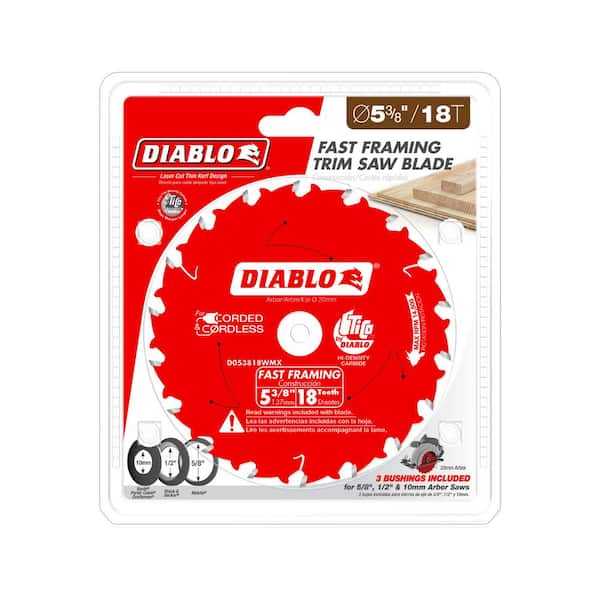 5-3/8 in x 18-Tooth Fast Framing Saw Blade with Bushings