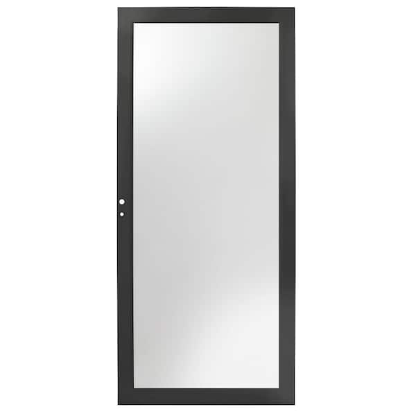 Andersen 4000 Series 36 in. x 80 in. Black Left-Hand/Outswing Full View Interchangeable Aluminum Storm Door