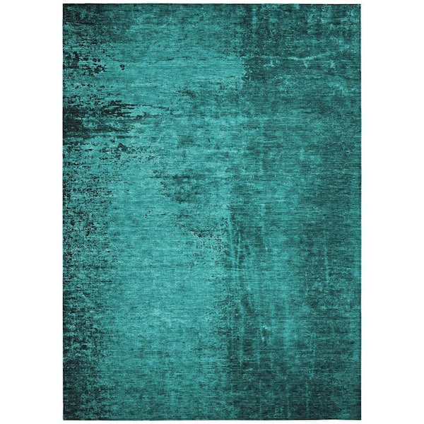 Chantille ACN554 Teal 5 ft. x 7 ft. 6 in. Machine Washable Indoor/Outdoor Geometric Area Rug