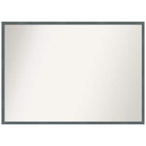 Dixie Blue Grey Rustic Narrow 39 in. W x 28 in. H Non-Beveled Wood Bathroom Wall Mirror in Blue, Gray