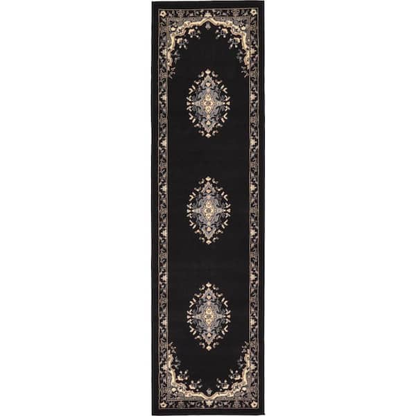 Reza Washington Black 2' 2 x 8' 2 Runner Rug