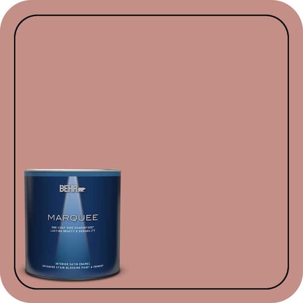 BEHR MARQUEE 1 qt. #S160-4 Portuguese Dawn One-Coat Hide Satin Enamel Interior Paint & Primer