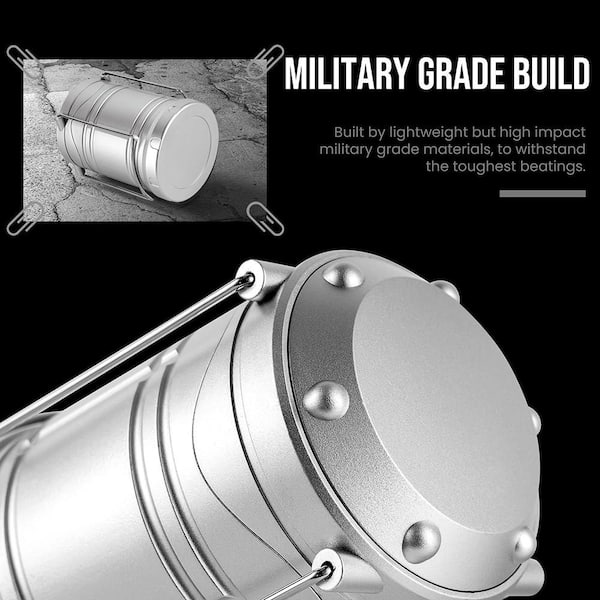 Silver Battery Powered Portable Collapsible Hanging Night Light