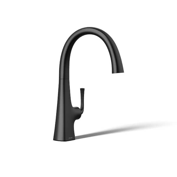 Graze Single Handle Bar Faucet with Swing Spout in Matte Black