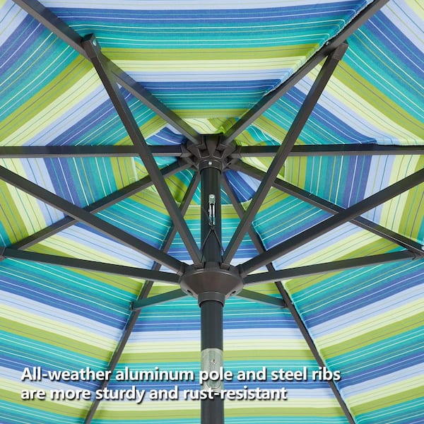 9 ft snbrella patio umbrella teal 9 ft. Sunbrella Market Patio Umbrella in Seville Seaside