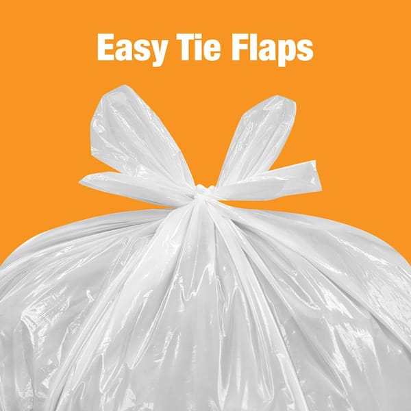 55 Gallon Clear Heavy-Duty Flap Tie Drum Liner Trash Bags (80-Count)