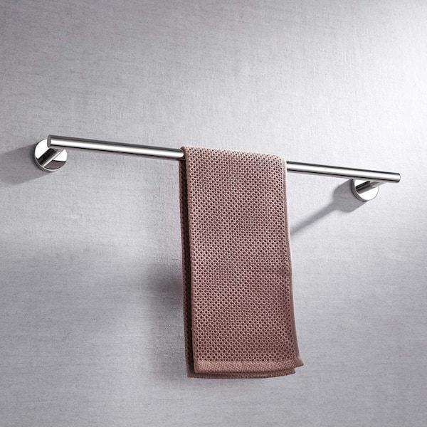 Wall Mounted Towel Bar in Stainless Steel 24 in. Polished Chrome (2-Pack)