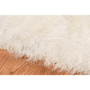 Metro 8 ft. X 10 ft. White/Cream Solid Color Area Rug