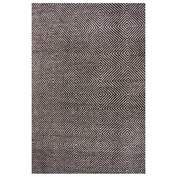 nuLOOM Agoja Contemporary Diamonds Black 9 ft. x 12 ft. Area Rug
