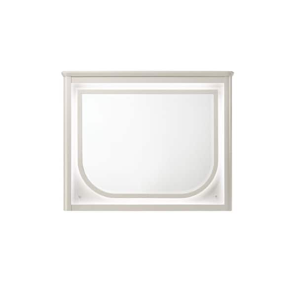 Unbranded White 45 in W x 36 in. H Cottage Rectangle Wood Framed Mirror Bathroom Mirror