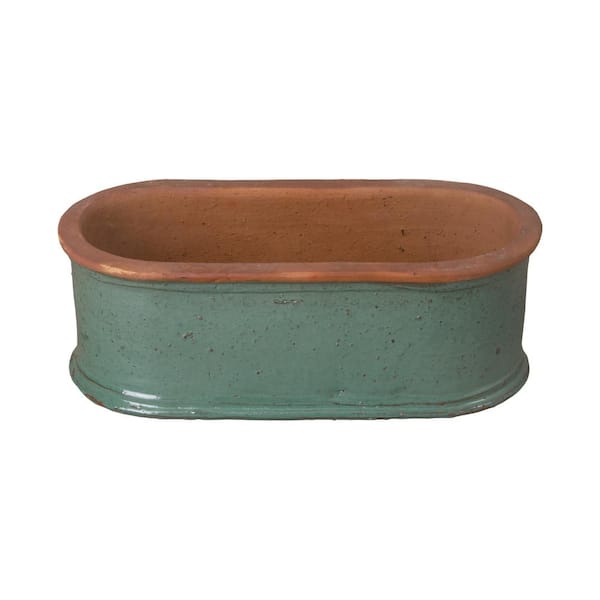 Emissary 24 in. x 11 x 9 in. H Oval Window Box, Teal