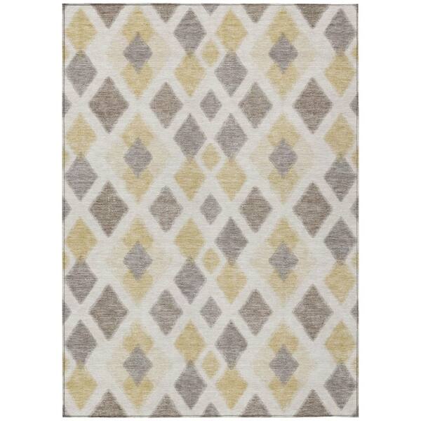 Chantille Machine Washable Indoor/Outdoor Abstract ACN3021 Gray 8 ft. x 10 ft. Area Rug