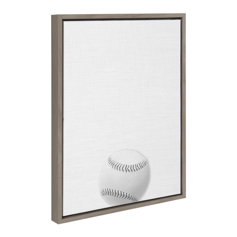 Gray Framed Baseball Portrait Canvas Wall Art, 18x24