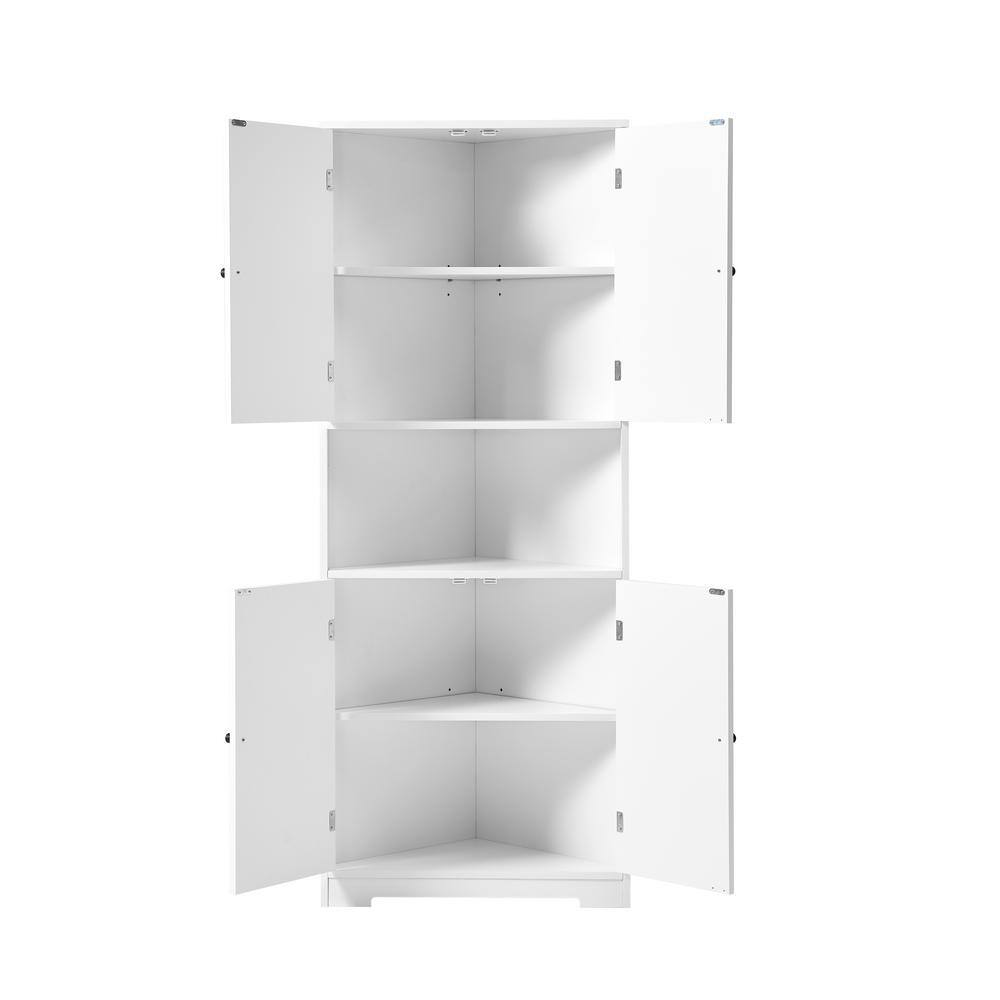 25 in. W x 14.96 in. D x 63.18 in. H Bathroom White Linen Cabinet