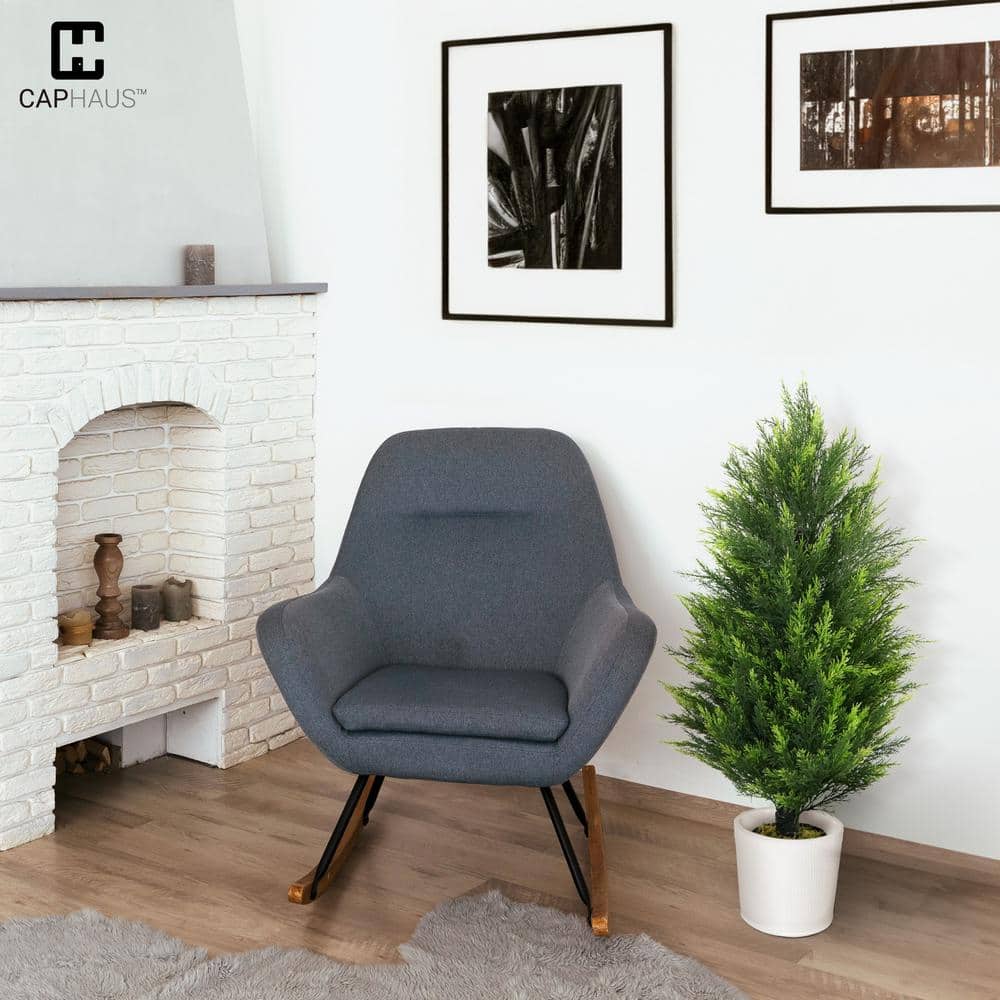 48" Green Artificial Cedar Topiary Trees in Black Plastic Pots