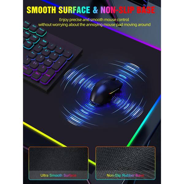 XXL RGB Gaming Mouse Pad With 15W Wireless Charging & Phone Holder - 31.5" X 15.75" Desk Mat