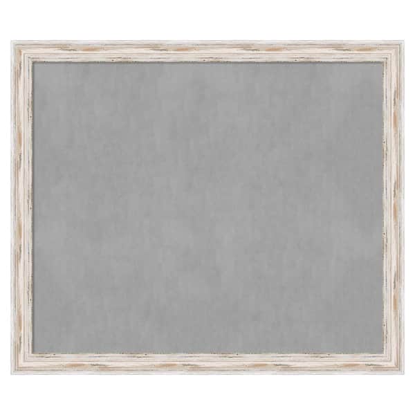 Amanti Art Alexandria White Wash 53 in. x 45 in. Framed Magnetic Board