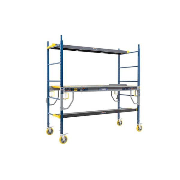 Werner 6.0 ft. x H x 6.2 ft. W x 2.5 ft. D Steel Multi-Purpose Rolling Scaffold, 1250 lbs. Load Capacity