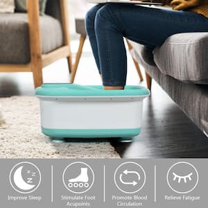 Portable Electric Foot Spa Bath Tub Automatic Roller Motorized Massager in Green